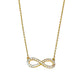 Infinity necklace with crystals in white gold, Rose gold or Gold plating N4