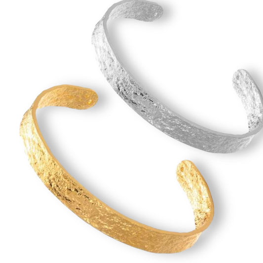 ORLANDbu textured bangle in silver or gold tone tarnish resistant P20