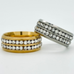 Double row stainless steel statement ring Silver Or Gold sizes N O P Q R S T U V W Male female unisex R11