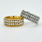 Double row stainless steel statement ring Silver Or Gold sizes N O P Q R S T U V W Male female unisex R11