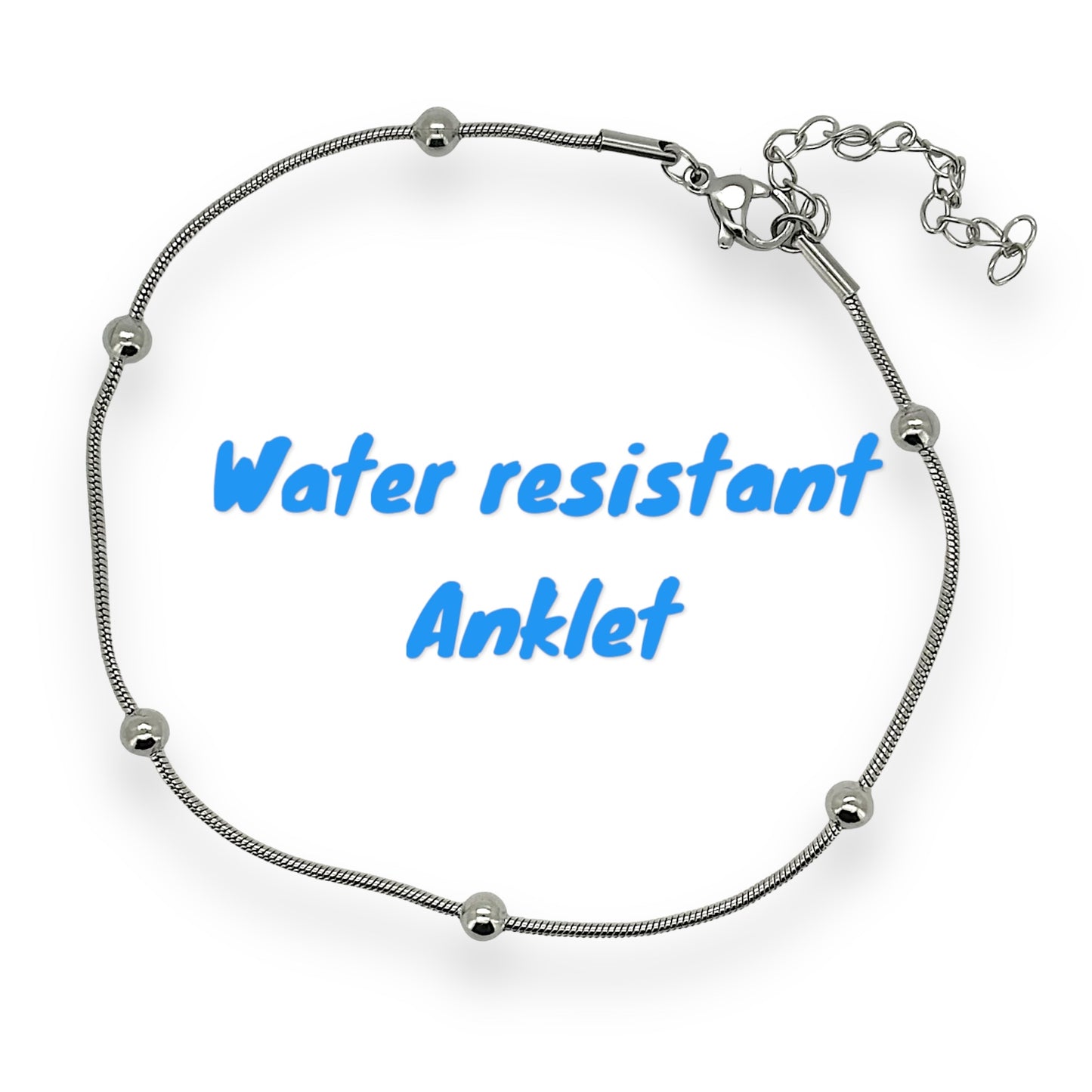 Ball anklet in Silver tone , water and tarnish resistant