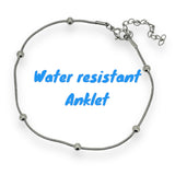 Ball anklet in Silver tone , water and tarnish resistant