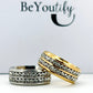 Double row stainless steel statement ring Silver Or Gold sizes N O P Q R S T U V W Male female unisex R11