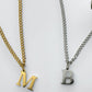 Classic initial necklace in silver or gold tone water resistant