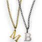 Classic initial necklace in silver or gold tone water resistant