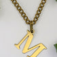 Classic initial necklace in silver or gold tone water resistant