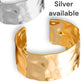 AVAbu chunky bangle with crystal detail in stainless steel silver or gold P15