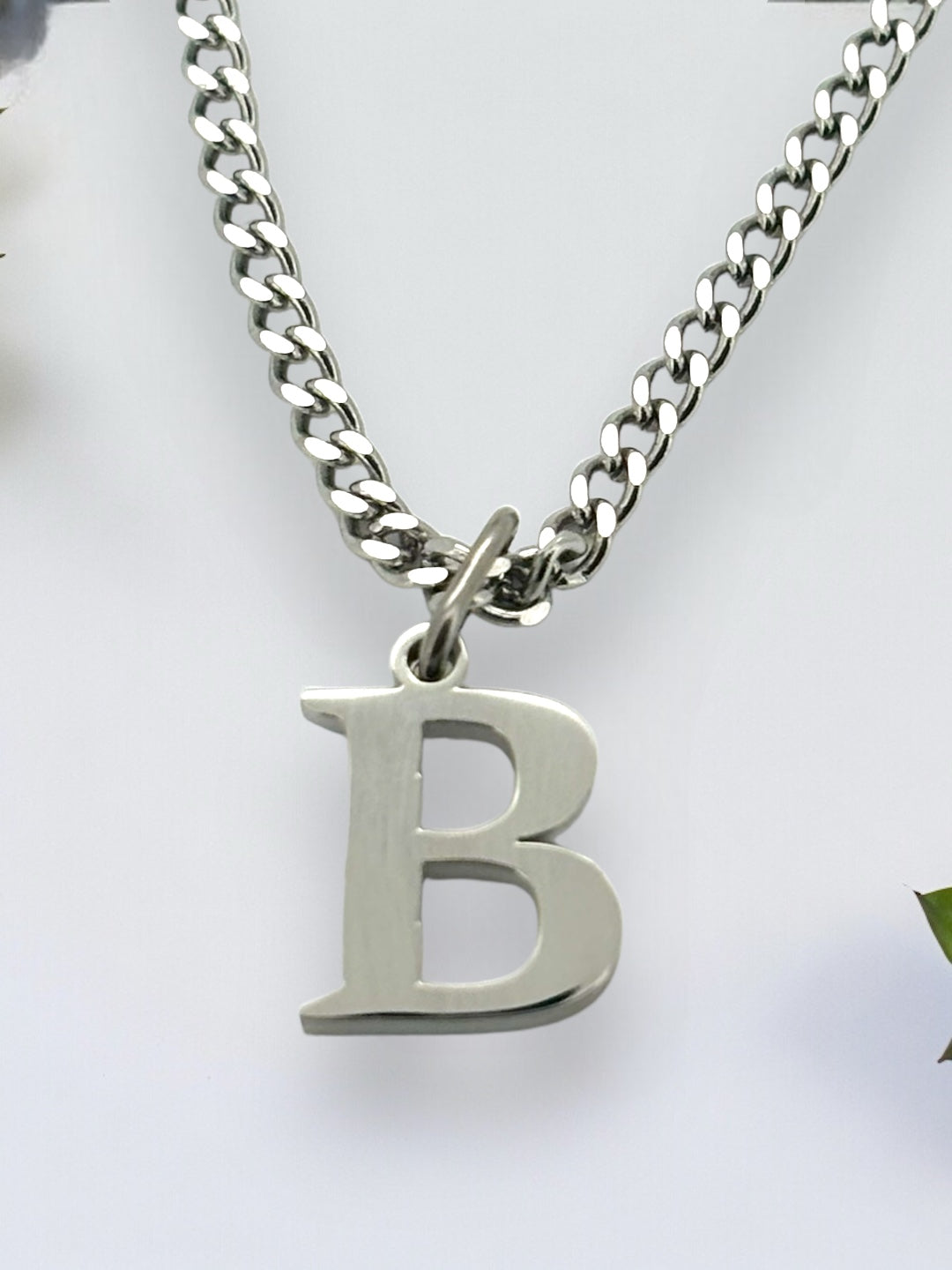 Classic initial necklace in silver or gold tone water resistant