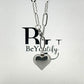 Heart pendant on paper clip chain water and tarnish resistant silver or gold tone stainless steel