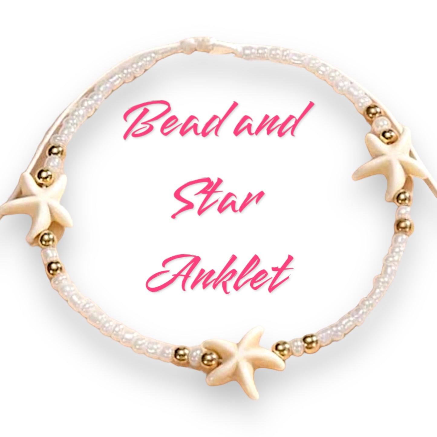 Bead ans star anklet A3