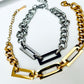 BRONXbu BRACELET chunky chain with rectangle chain detail in gold or silver unisex women man