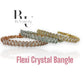 Oval Crystal row flexible bracelet in silver, rose gold or gold P28